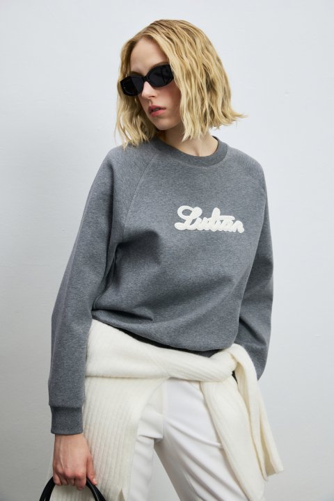 Woman Knitting Sweatsh Grey - LUFIAN