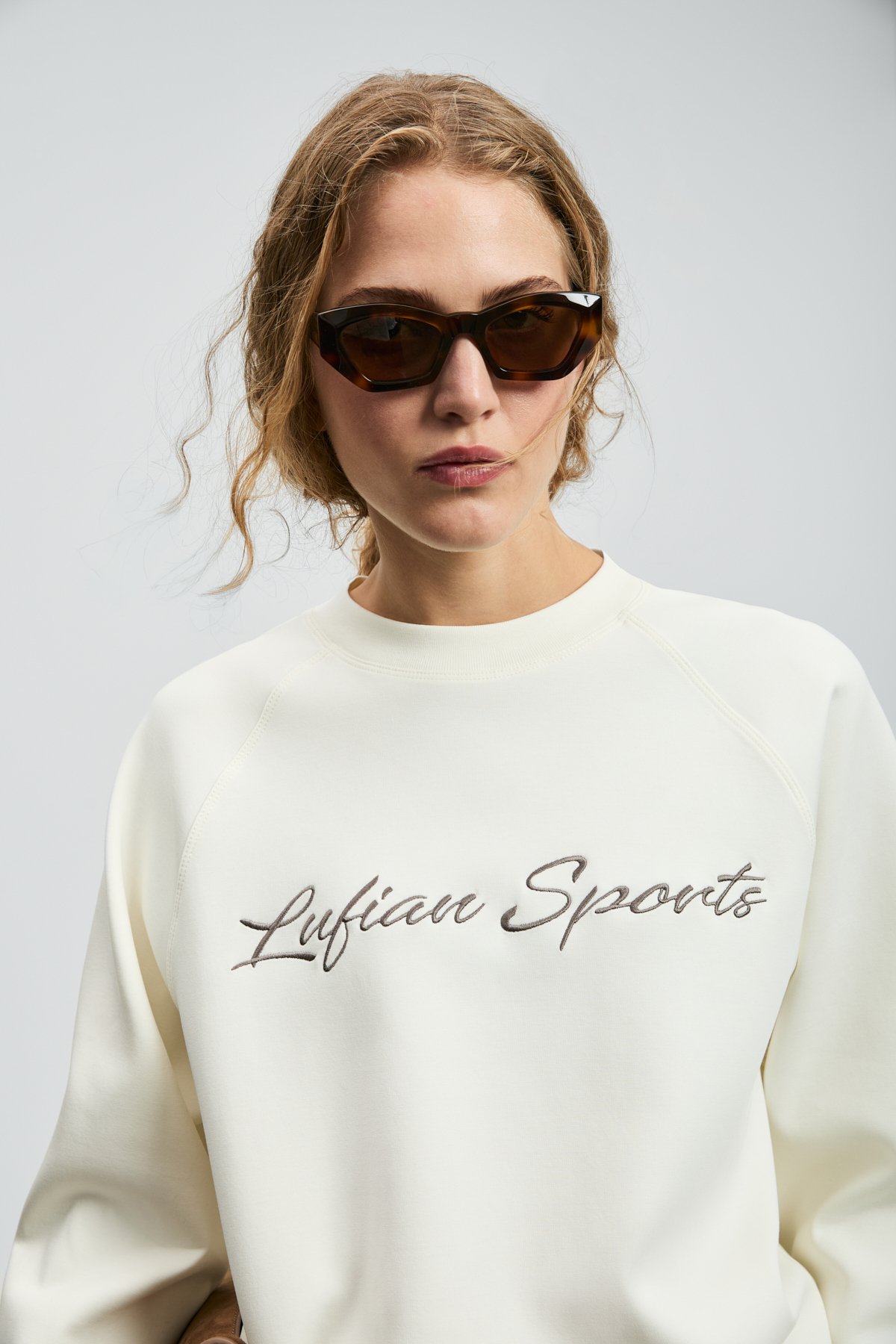 Ander Kadın Örme Sweatshırt Kırık Beyaz - Lufian (1)