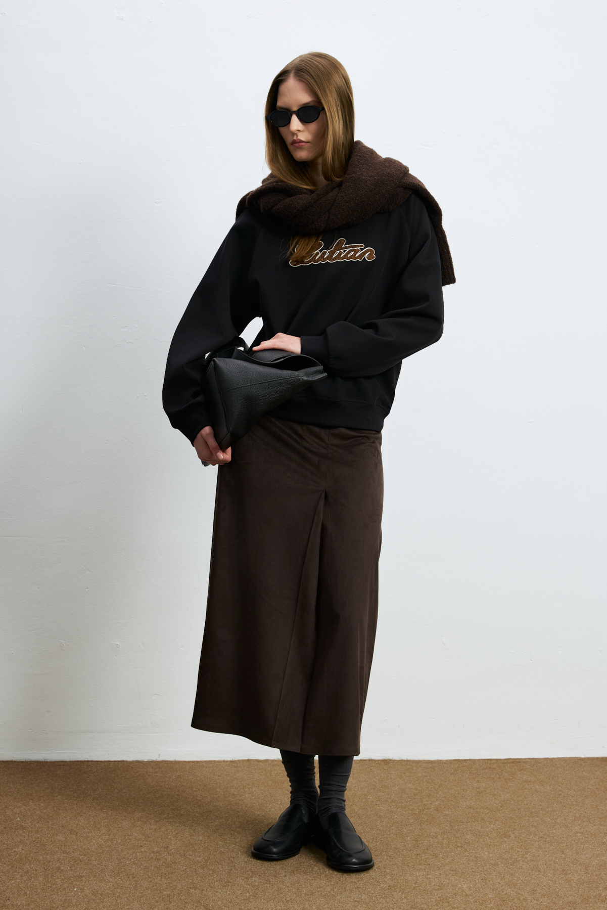 Woman Knitting Sweatsh Black - LUFIAN