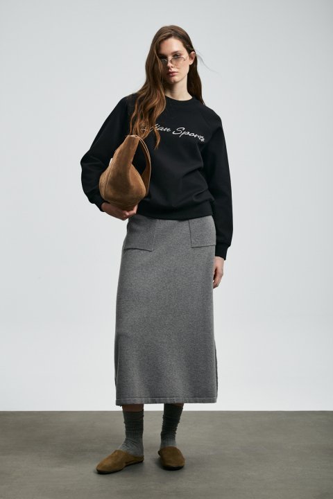 Woman Knitting Sweatsh Black - Lufian