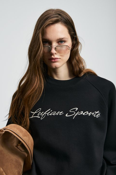 Ander Women's Knitted Sweatshirt Black - Lufian (1)