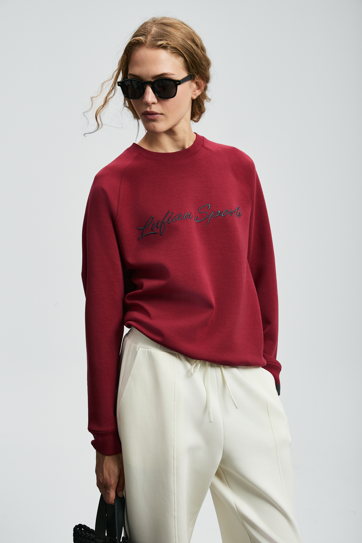 Woman Knitting Sweatsh Burgundy - Lufian