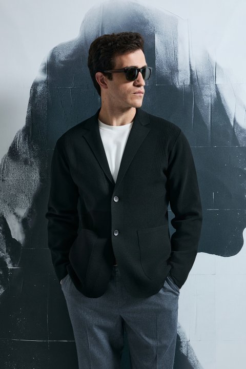 Andre Men's Cardigan Black - Lufian