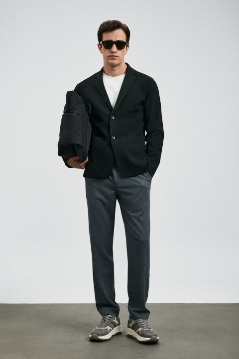 Andre Men's Cardigan Black - Lufian (1)
