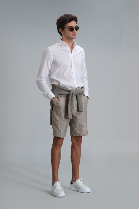 Andre Spor Erkek Chino Şort Slim Fit Bej - Lufian
