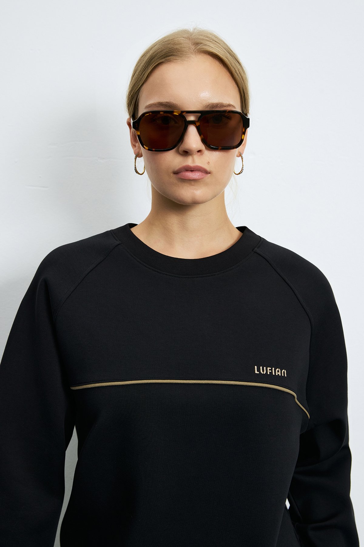 Woman Knitting Sweatsh Black - LUFIAN