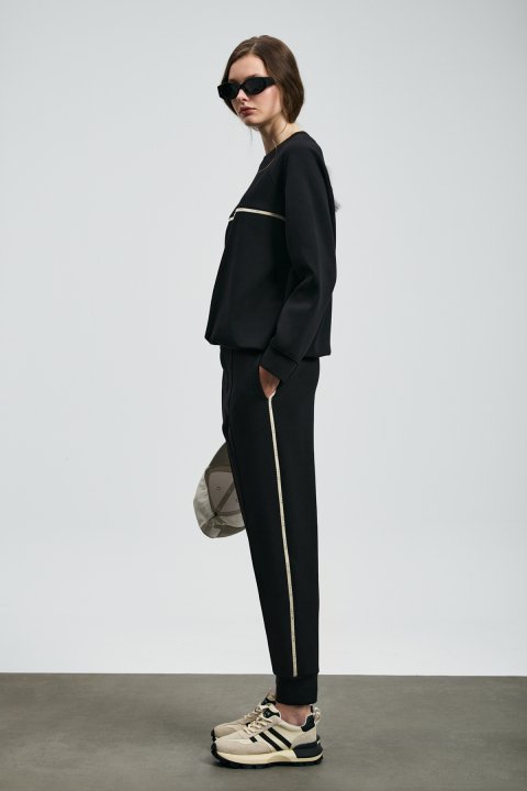 Angelına Kadın Örme Sweatshırt Siyah - Lufian (1)