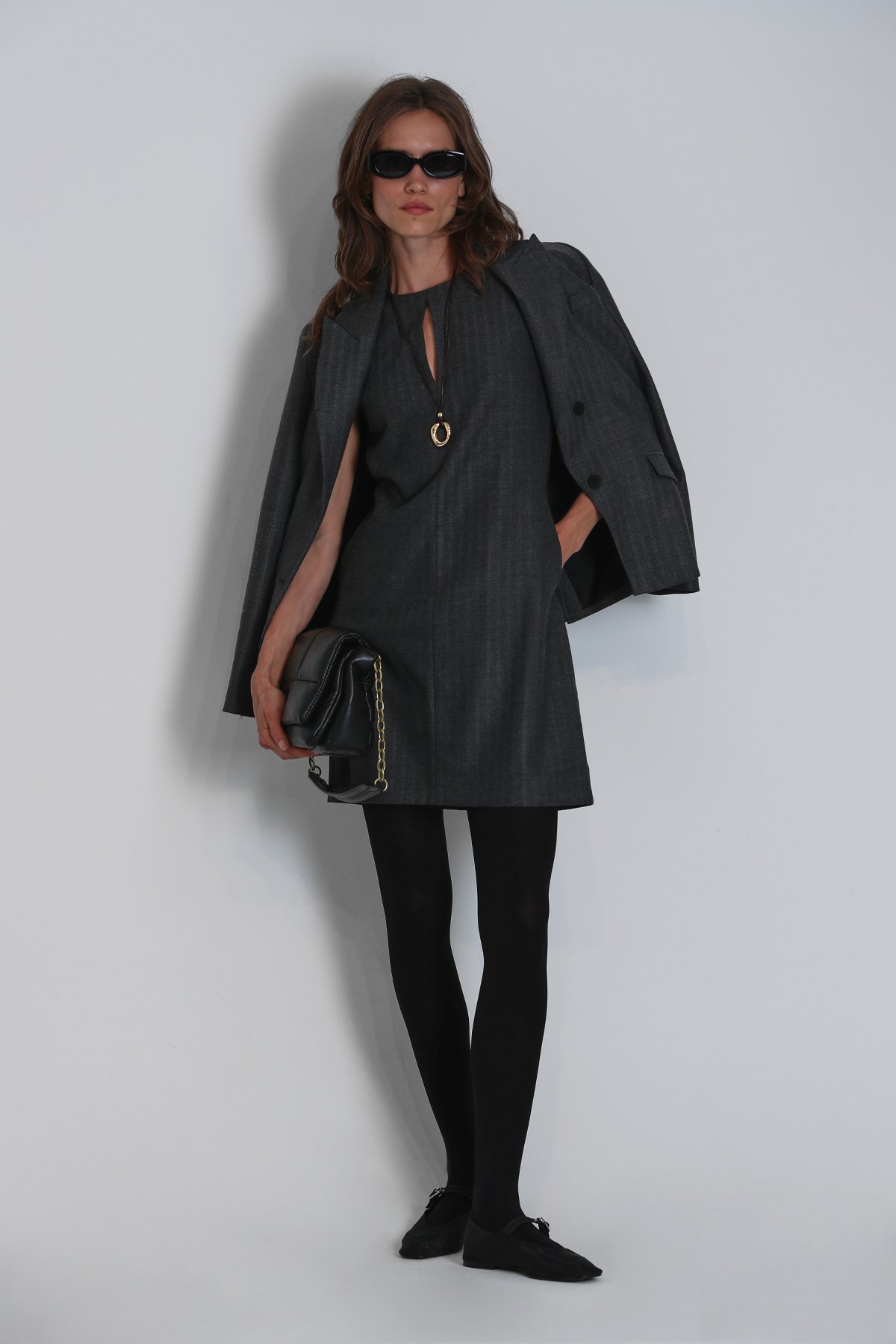 Anges Kadın Elbise Regular Fit Antrasit - Lufian (1)