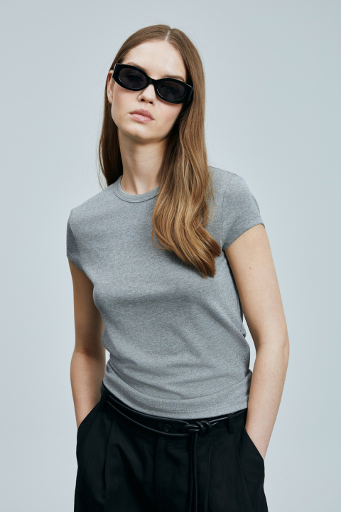 Ann Kadın T- Shırt Gri - Lufian