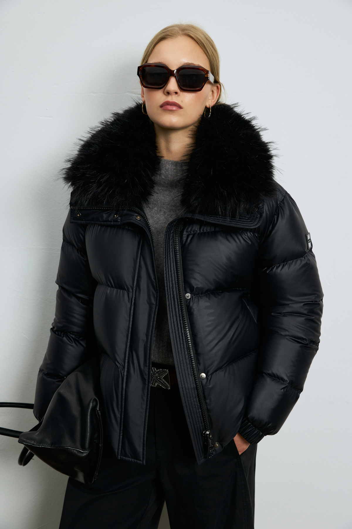Women's Down Jacket Black - LUFIAN (1)
