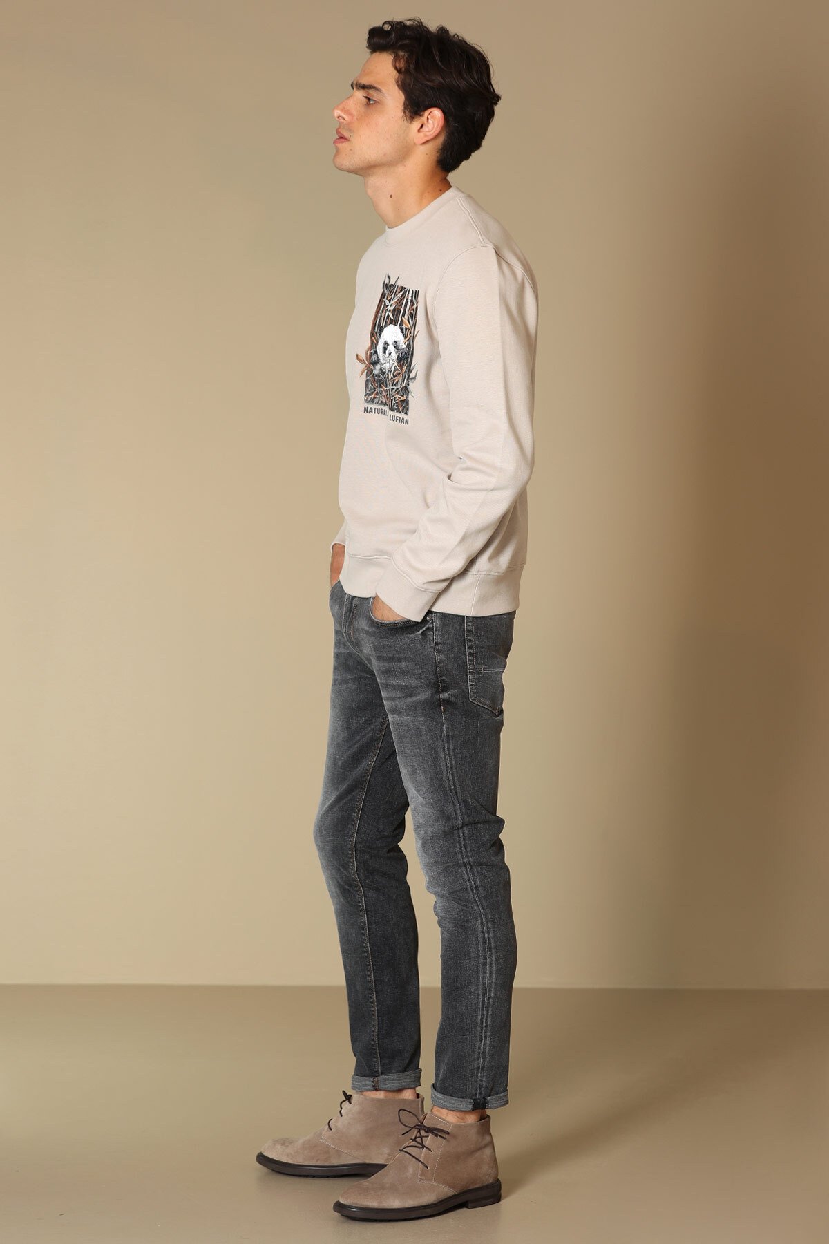 Ante Smart Jean Erkek Pantolon Slim Fit Gri