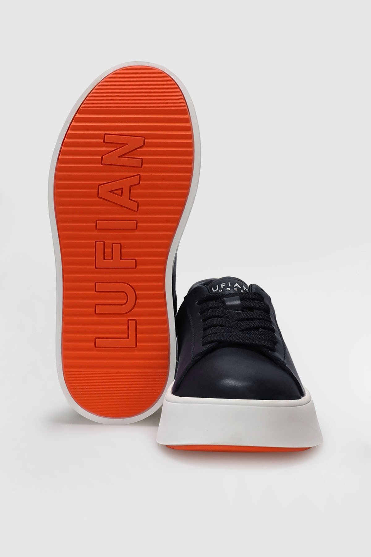 Men's Leather Sneakers Navy - LUFIAN