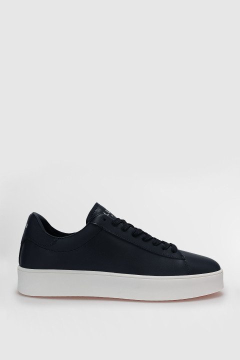 Anton Erkek Deri Sneaker Ayakkabı Lacivert - Lufian
