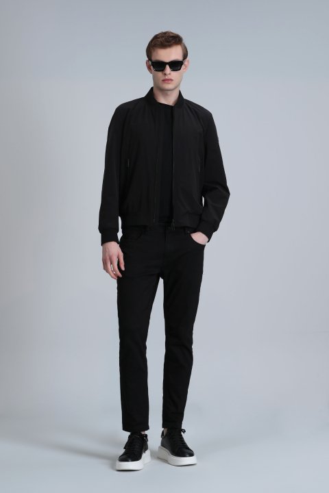 Anton Smart Jean Mens Pants Slım Fıt Black - Lufian
