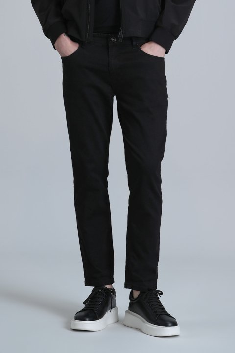 Anton Smart Jean Mens Pants Slım Fıt Black - Lufian (1)