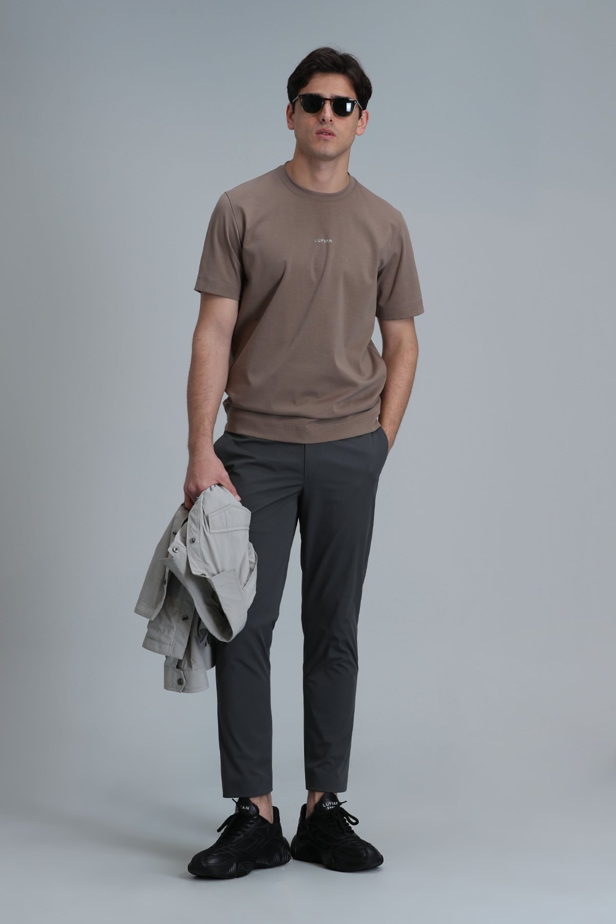 Antony Modern Grafik T- Shirt Deve Tüyü - Lufian (1)