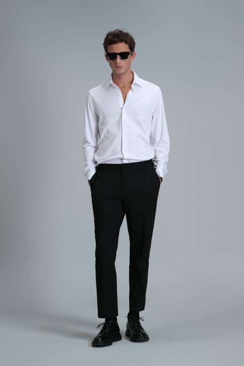 Apel Erkek Basic Gömlek Comfort Fit Beyaz - Lufian (1)