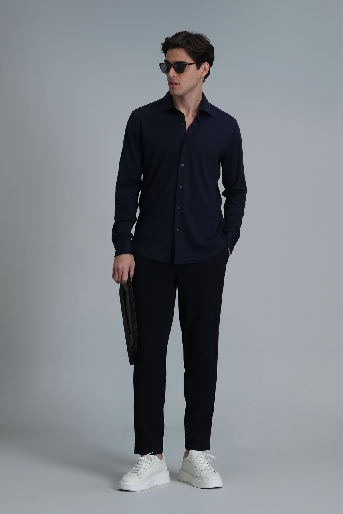 Apel Erkek Basic Gömlek Comfort Fit Lacivert - Lufian (1)