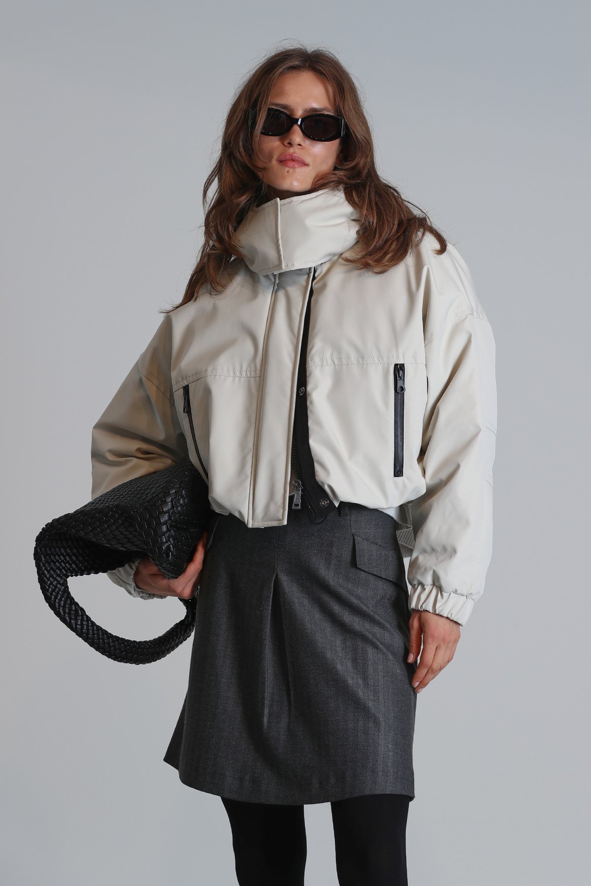 Apot Kaz Tüyü Kadın Mont Krem - Lufian (1)