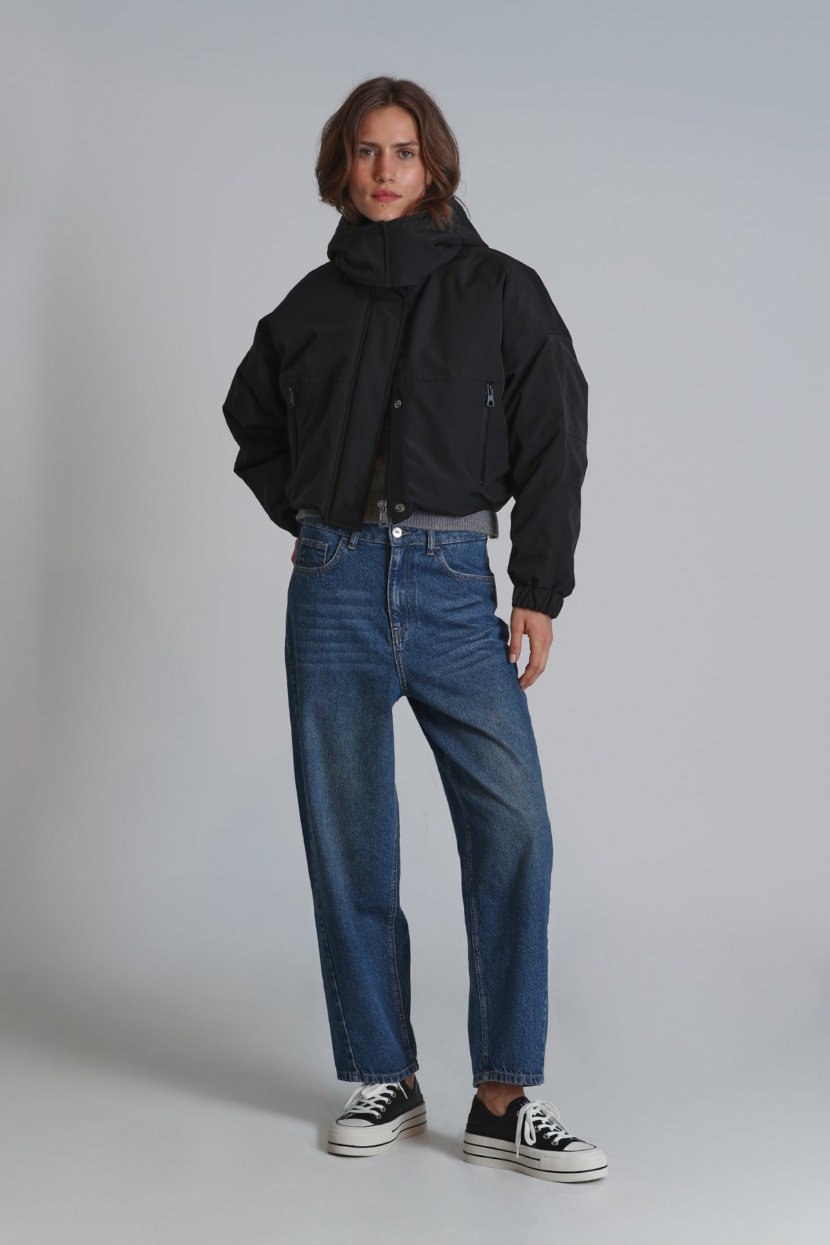 Apot Kaztüyü Woman Coat Black - Lufian