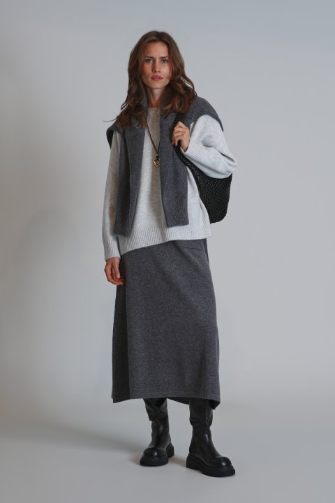 Arda Kadın Kazak Açık Gri - Lufian