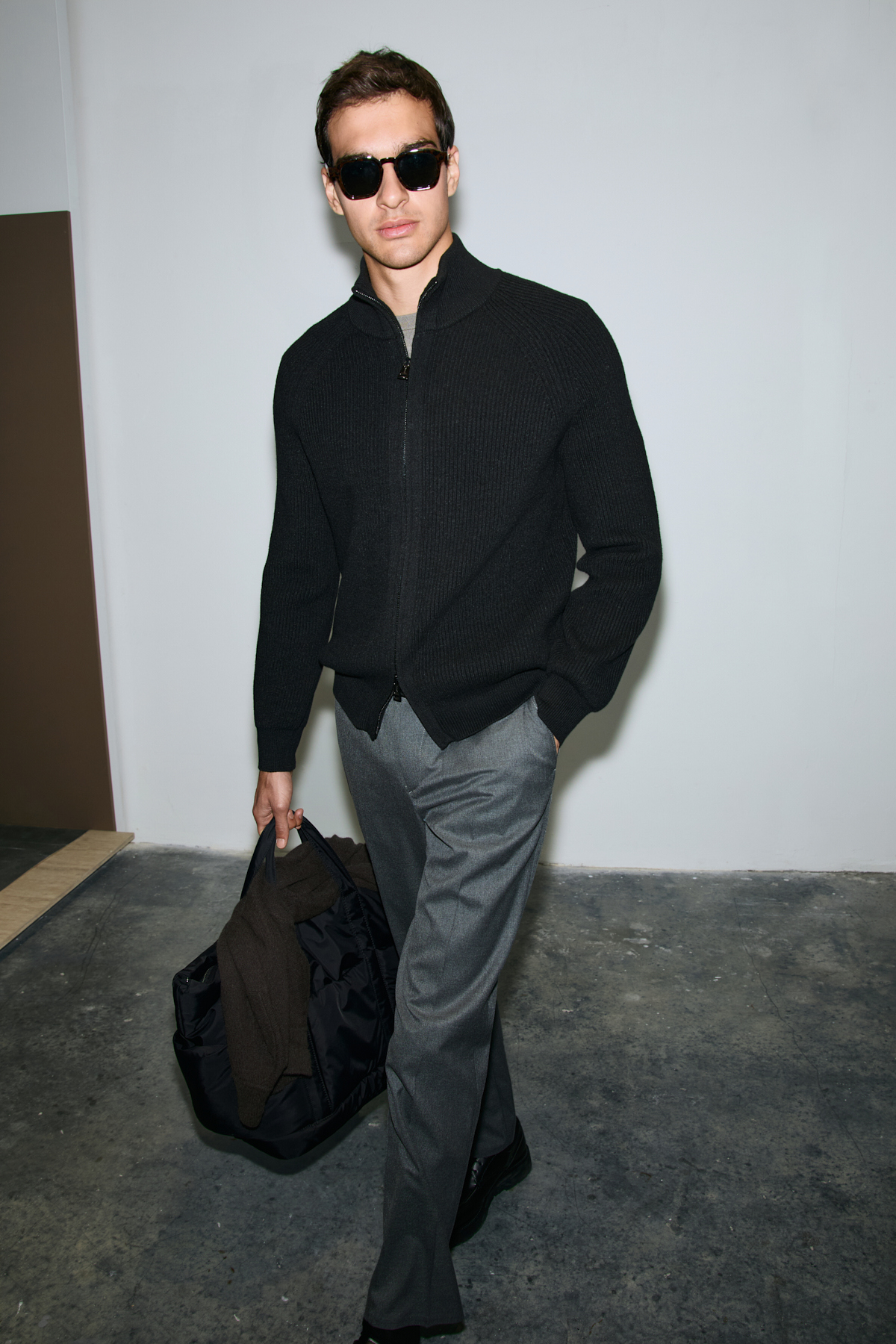 Male Cardigan Black - LUFIAN