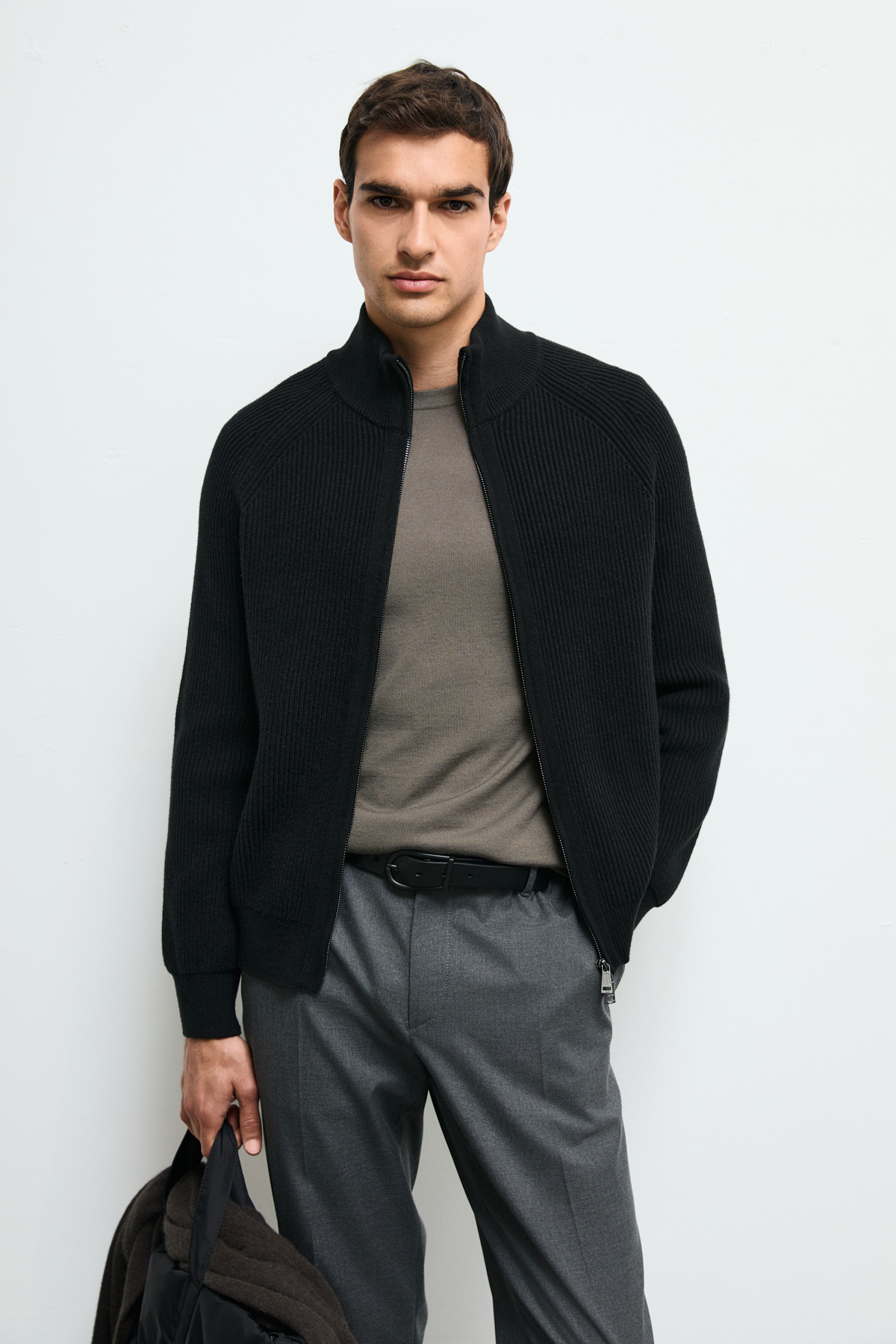 Male Cardigan Black - LUFIAN