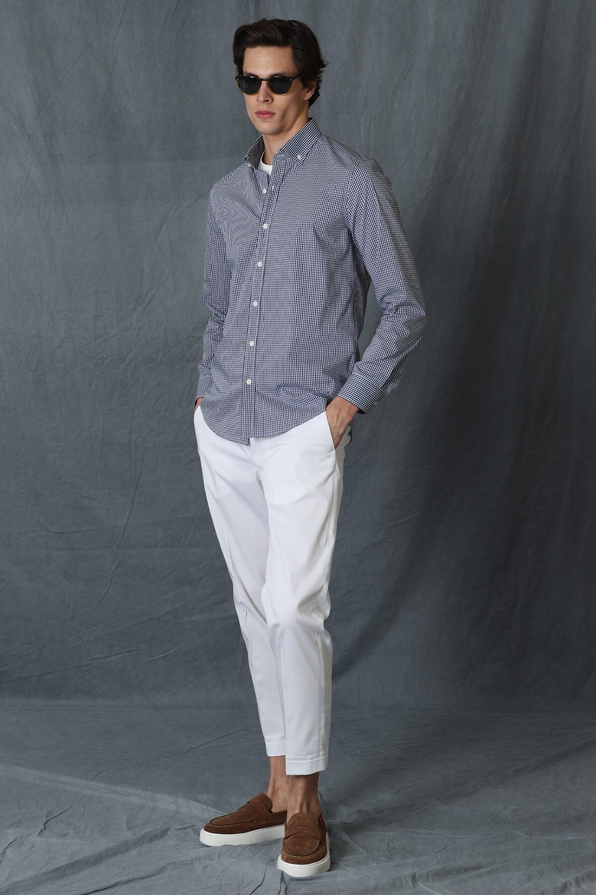 Ardmın Erkek Smart Gömlek Slim Fit Lacivert - Lufian (1)