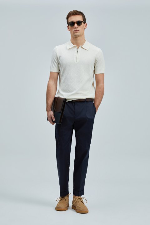 Aren Erkek Pamuklu Kazak Kırık Beyaz - Lufian