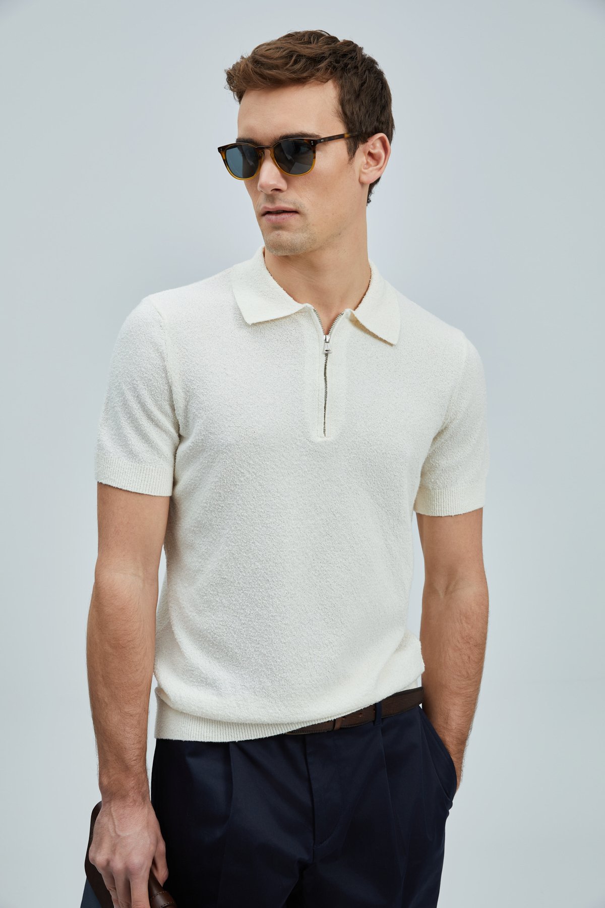 Aren Erkek Pamuklu Kazak Kırık Beyaz - Lufian (1)