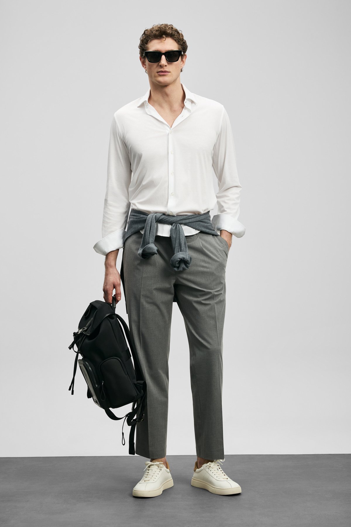 Men Basic Shirt Regular Fıt Whıte - LUFIAN