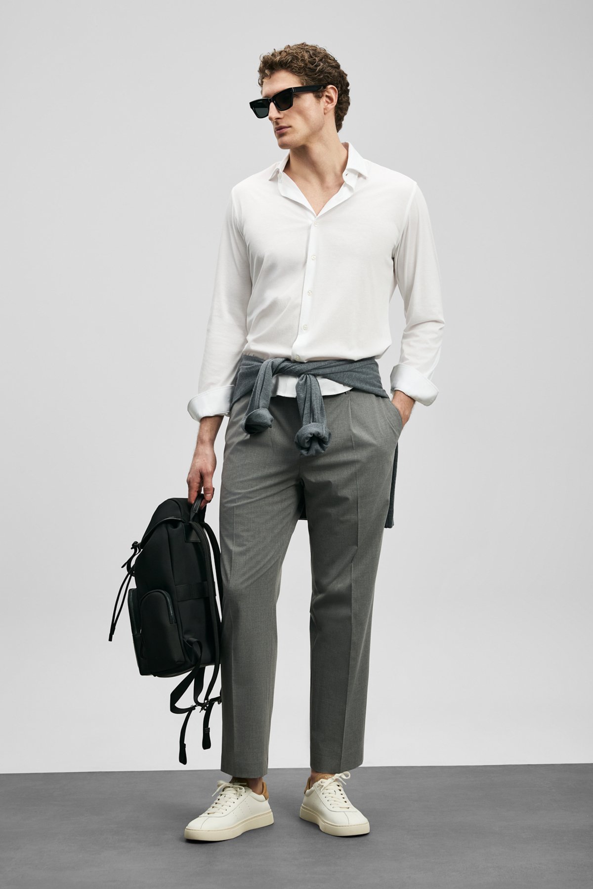 Men Basic Shirt Regular Fıt Whıte - LUFIAN