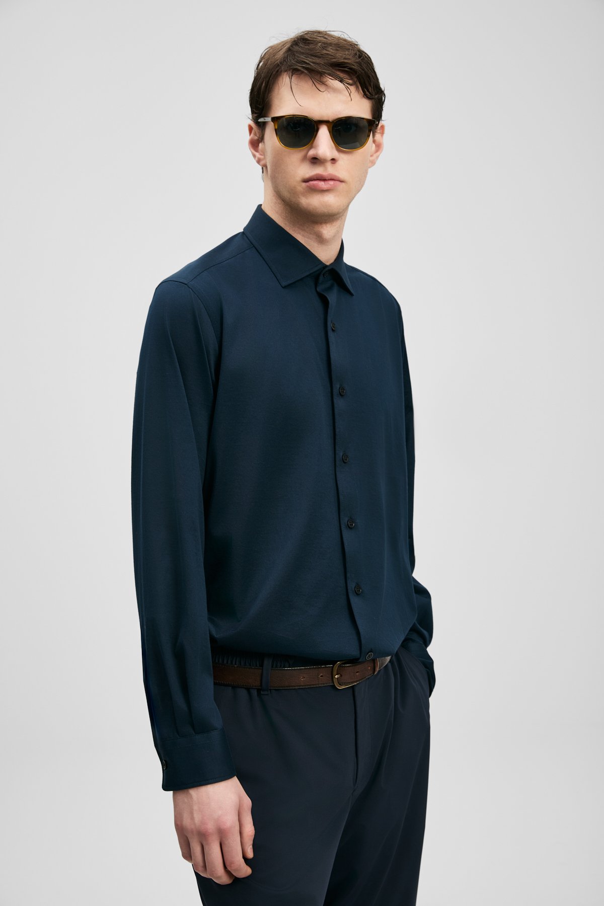 Armada Erkek Basic Gömlek Regular Fit Lacivert - LUFIAN