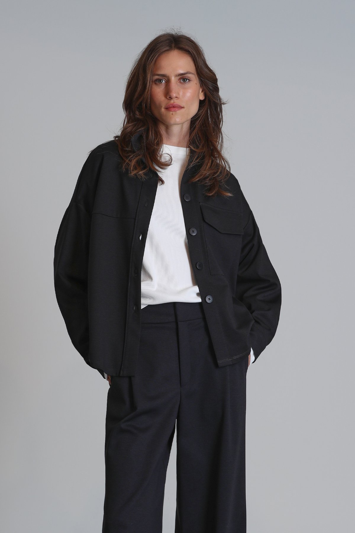 Arthur Kadın Gömlek Regular Fit Siyah - Lufian