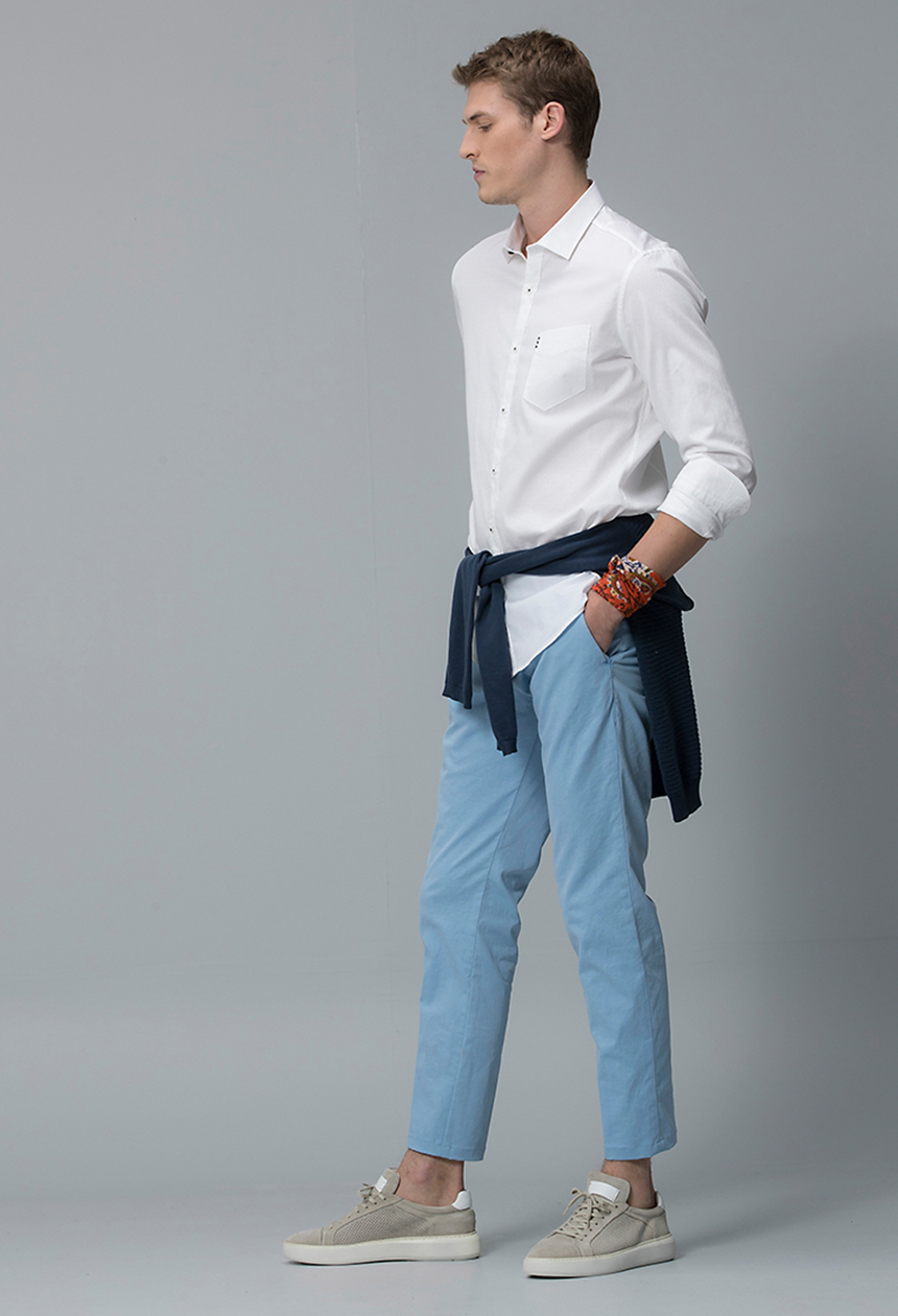 Arvian Spor Erkek Chino Pantolon Slim Fit Açık Mavi