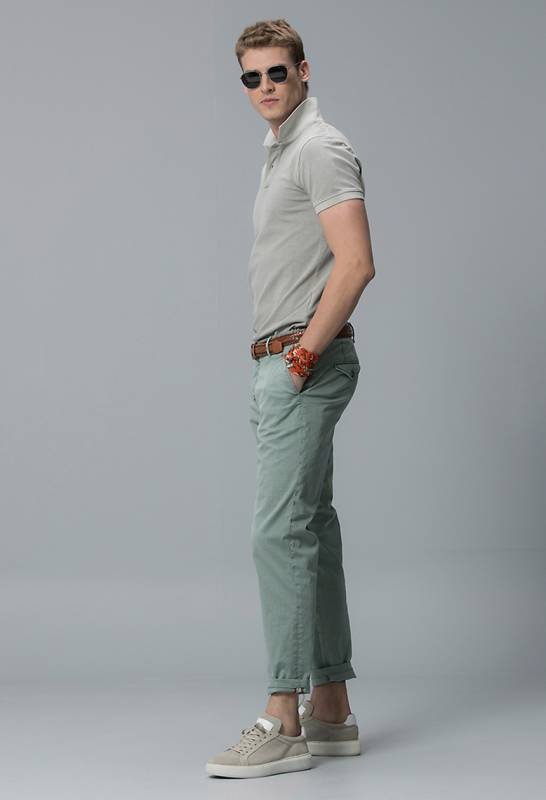 Arvian Spor Erkek Chino Pantolon Slim Fit Yeşil - 3