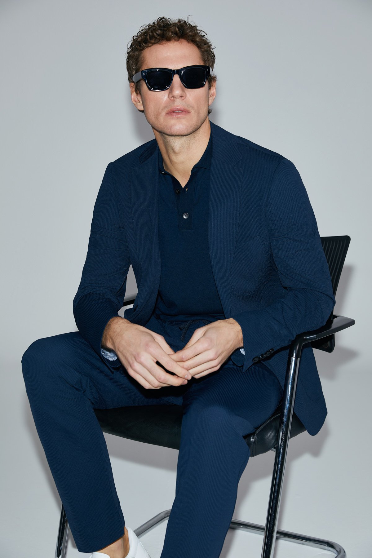 Asel Spor Erkek Blazer Ceket Slim Fit Lacivert - Lufian