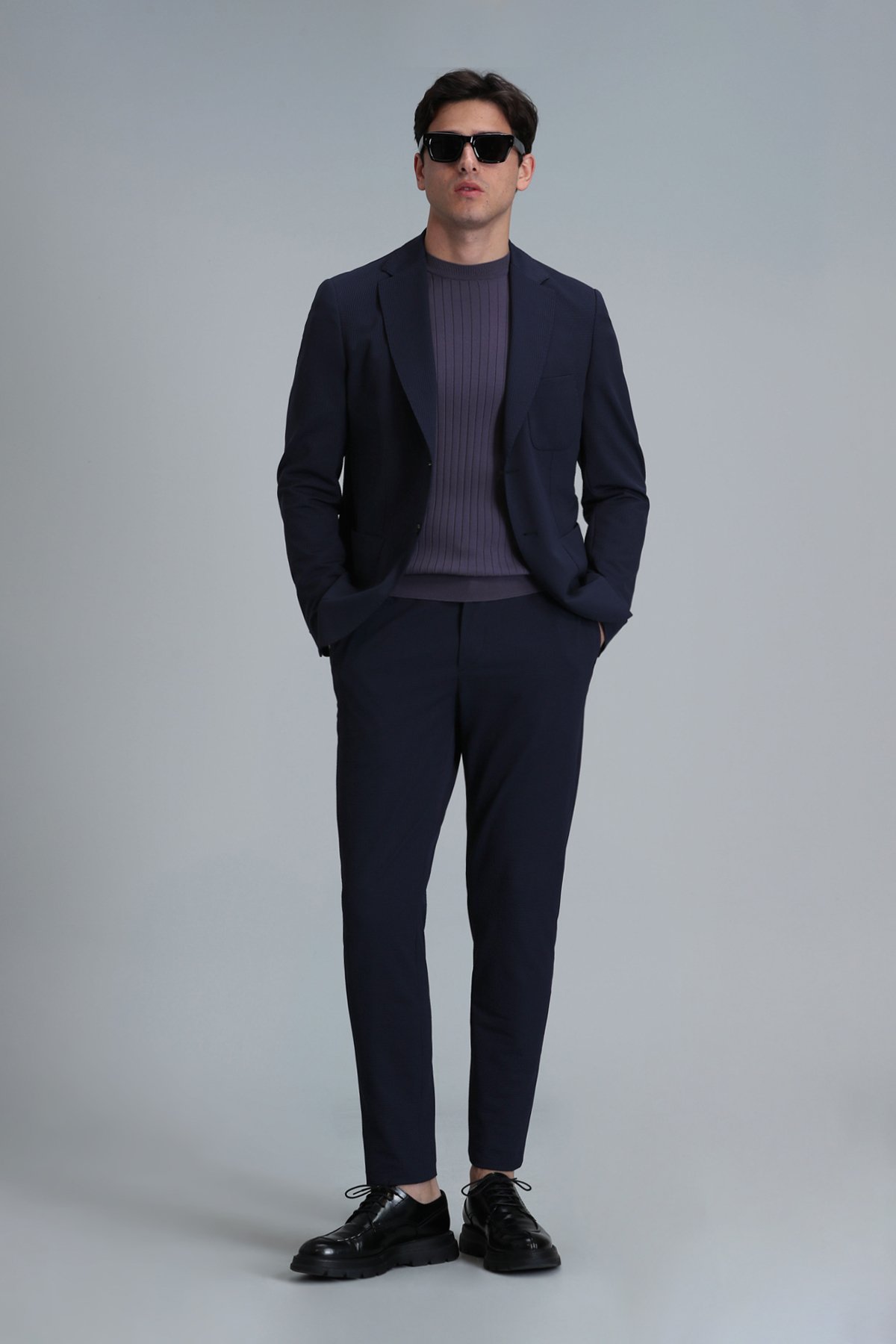 Asel Spor Erkek Blazer Ceket Slim Fit Lacivert - Lufian (1)