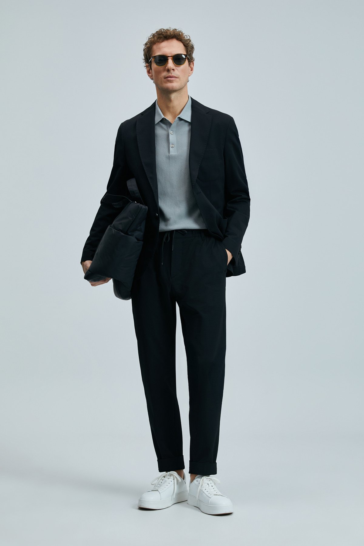 Asel Spor Erkek Blazer Ceket Slim Fit Siyah - Lufian