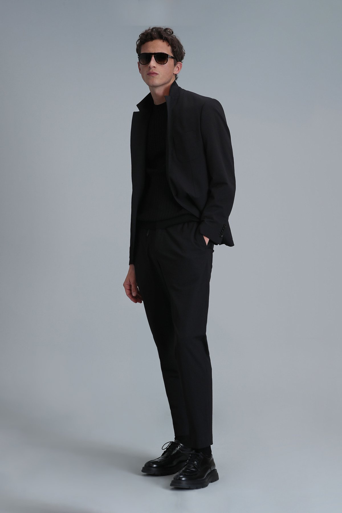 Asel Spor Erkek Blazer Ceket Slim Fit Siyah - Lufian (1)