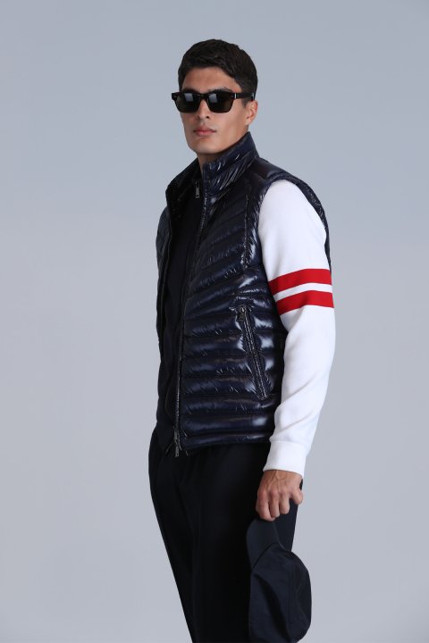 Axel Goose Feather Mens Vest Navy - Lufian