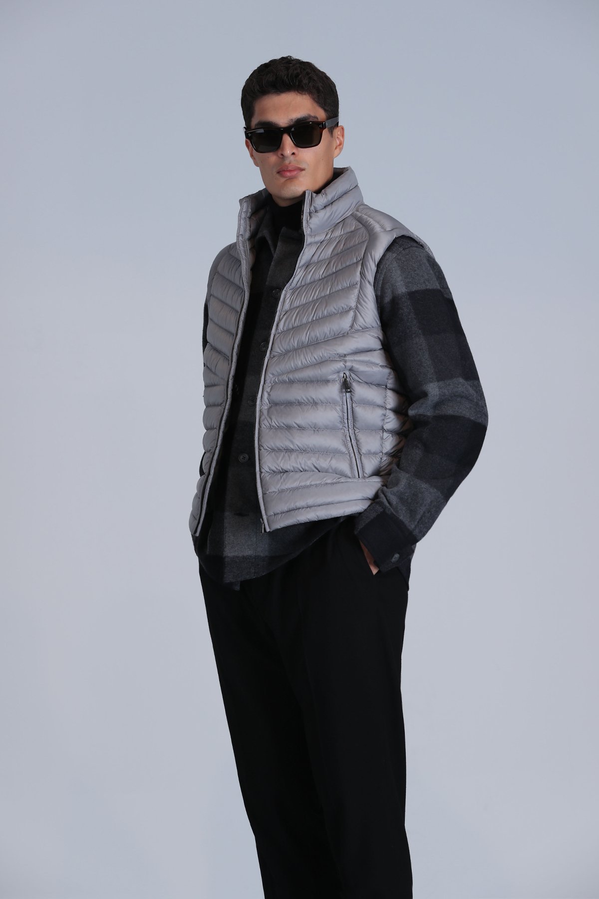 Axel Kaz Tüyü Erkek Yelek Gri - Lufian