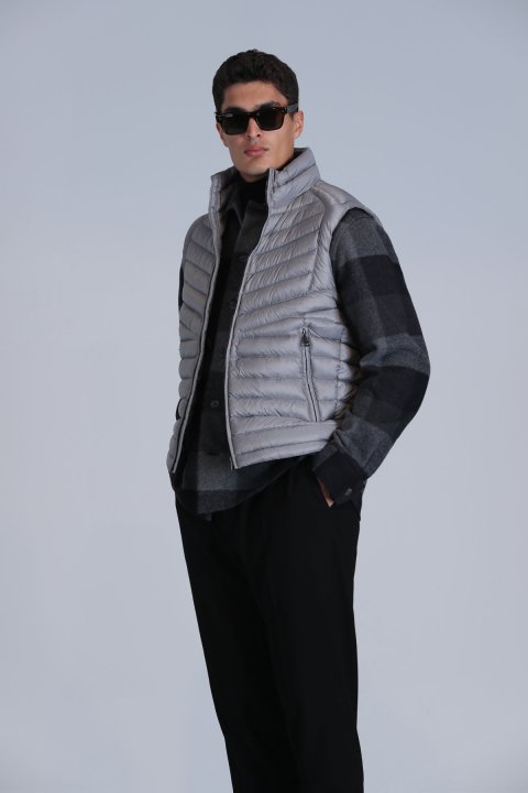 Axel Kaz Tüyü Erkek Yelek Gri - Lufian