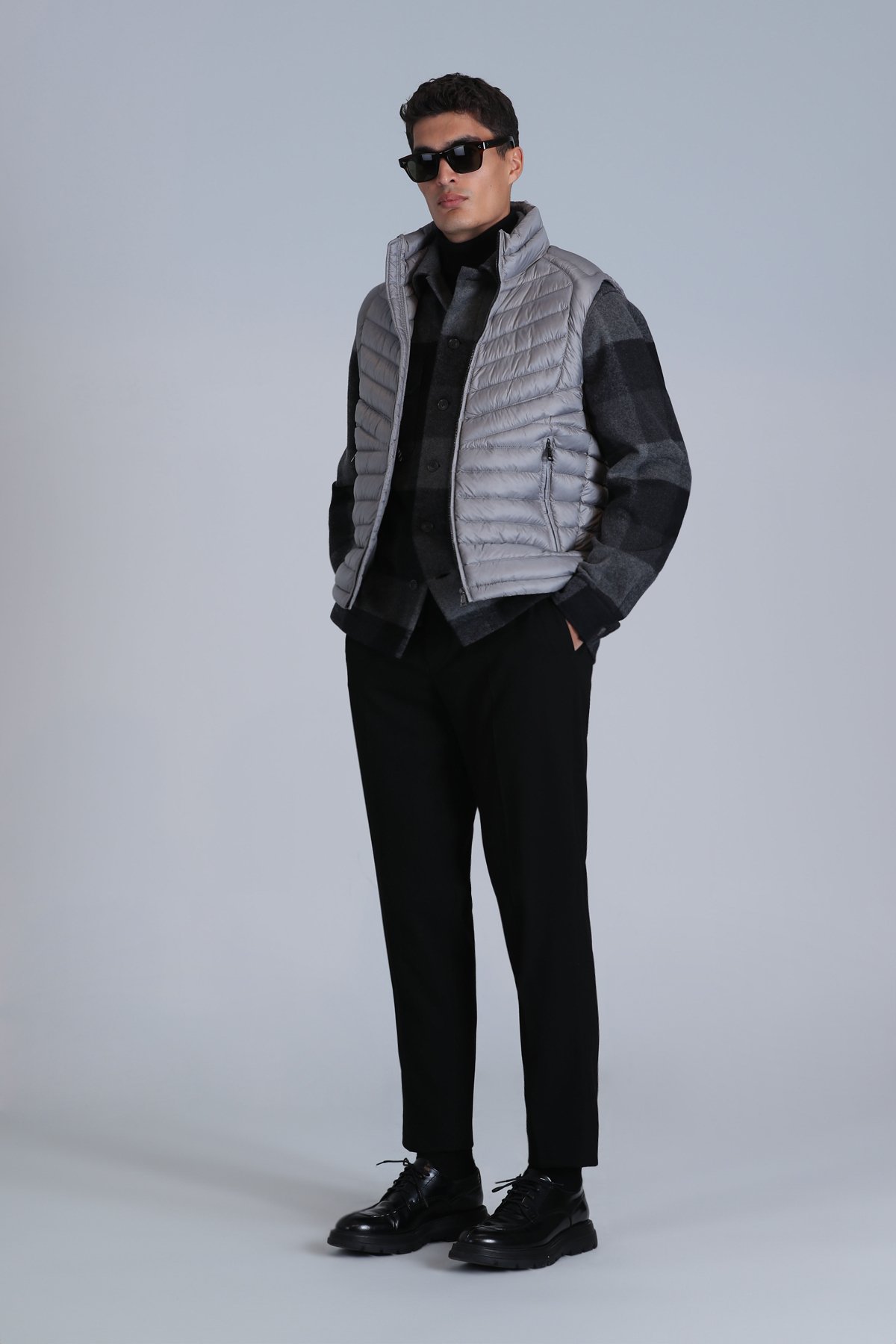 Axel Kaz Tüyü Erkek Yelek Gri - Lufian (1)