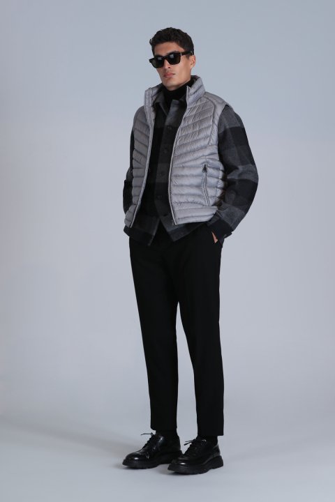 Axel Kaz Tüyü Erkek Yelek Gri - Lufian (1)