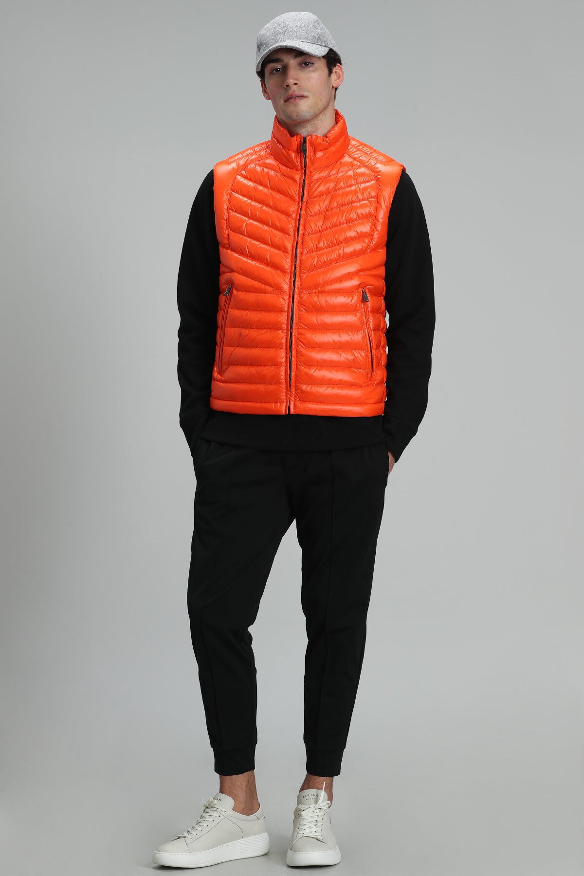 Axel Kaz Tüyü Erkek Yelek Oranj - Lufian (1)