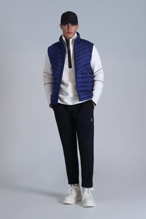 Axel Kaz Tüyü Erkek Yelek Saks - Lufian (1)