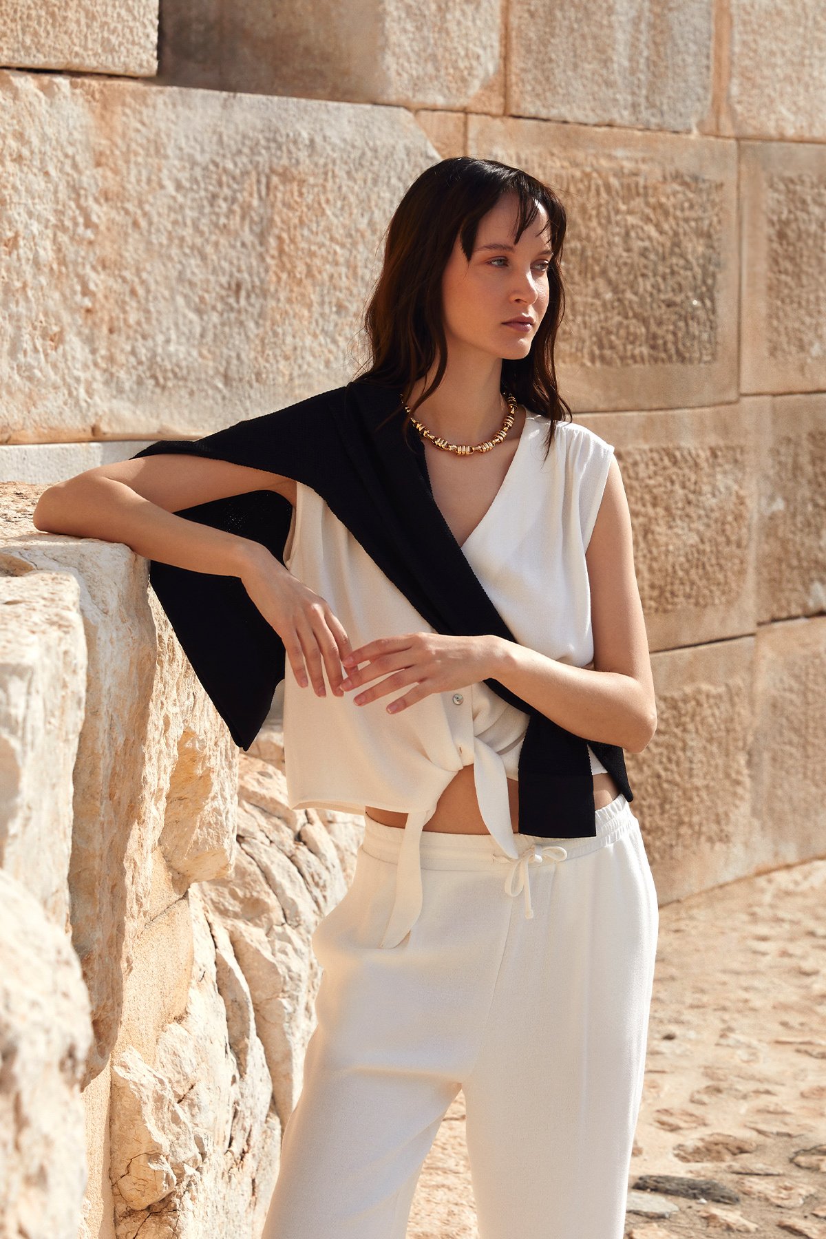 Barcelon Kadın Gömlek Ekru - Lufian