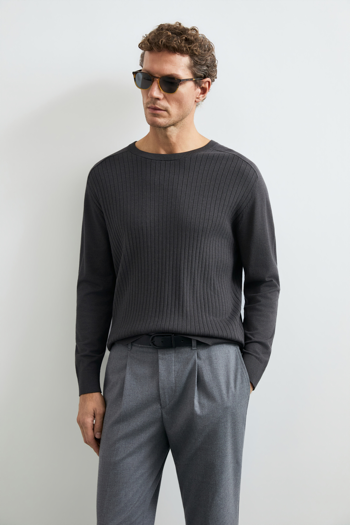 Mens Sweater Dark Brown - LUFIAN