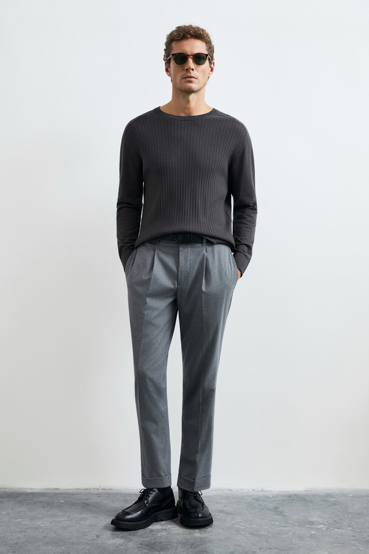 Mens Sweater Dark Brown - LUFIAN